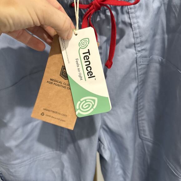 Mediclo TENCEL Catalina‎ ‎ Jogger Scrub Pants Women Small Light Blue Denim New - Picture 2 of 4